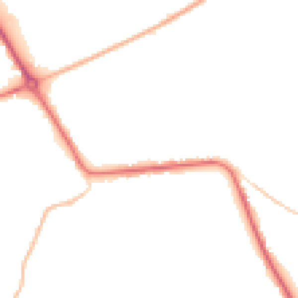 Night-time road noise heatmap for PE14 0DR