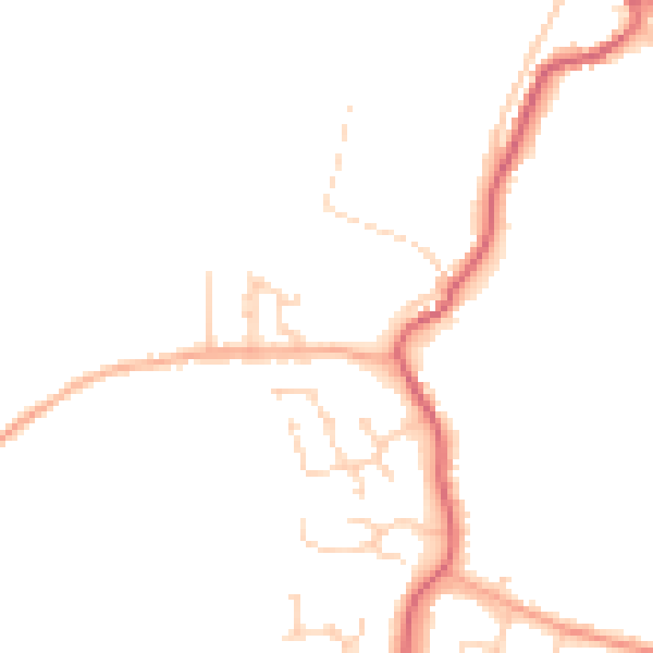 Daytime road noise heatmap for PE14 0ER