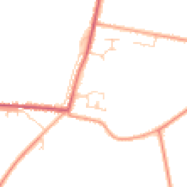 Daytime road noise heatmap for PE14 0HN