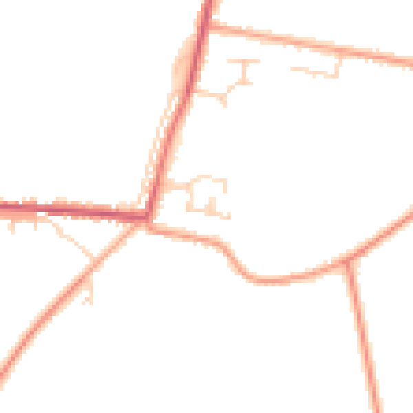 Daytime road noise heatmap for PE14 0JB
