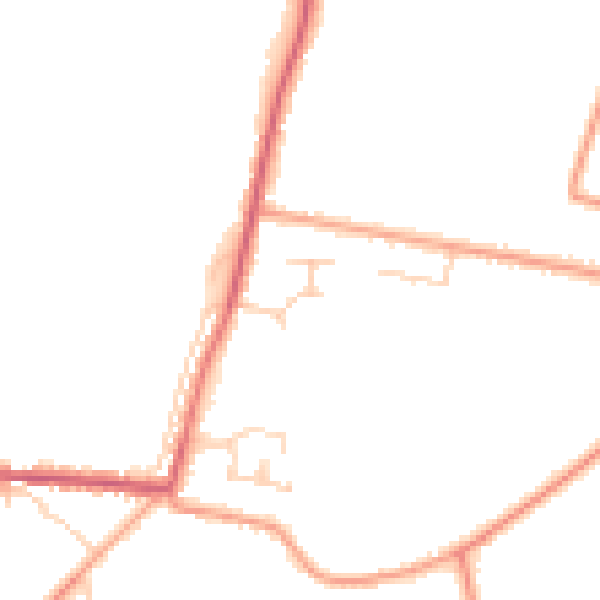Daytime road noise heatmap for PE14 0JF