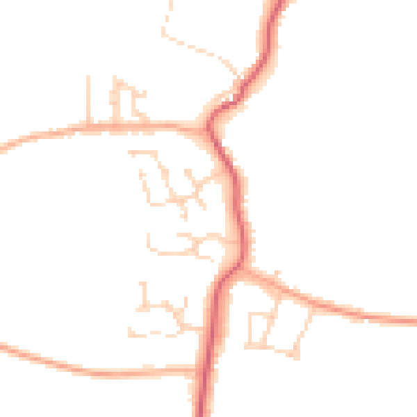 Daytime road noise heatmap for PE14 0JN