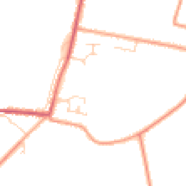 Daytime road noise heatmap for PE14 0LT