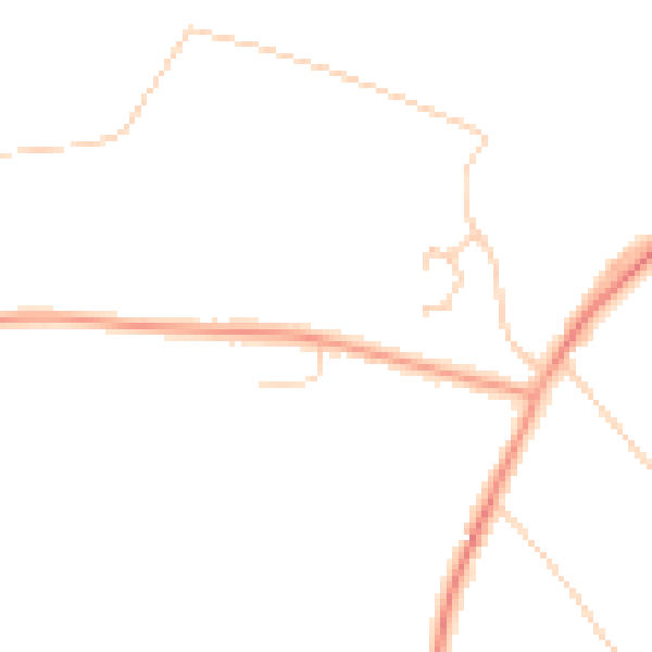 Daytime road noise heatmap for PE14 7DS