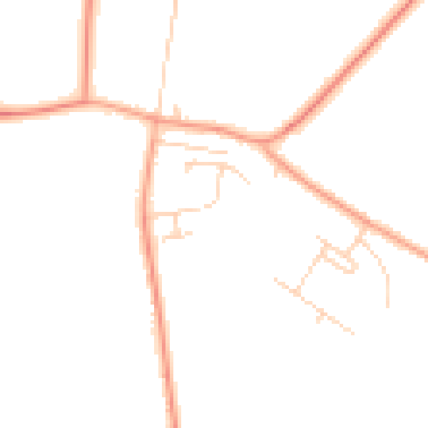 Daytime road noise heatmap for PE14 7SP