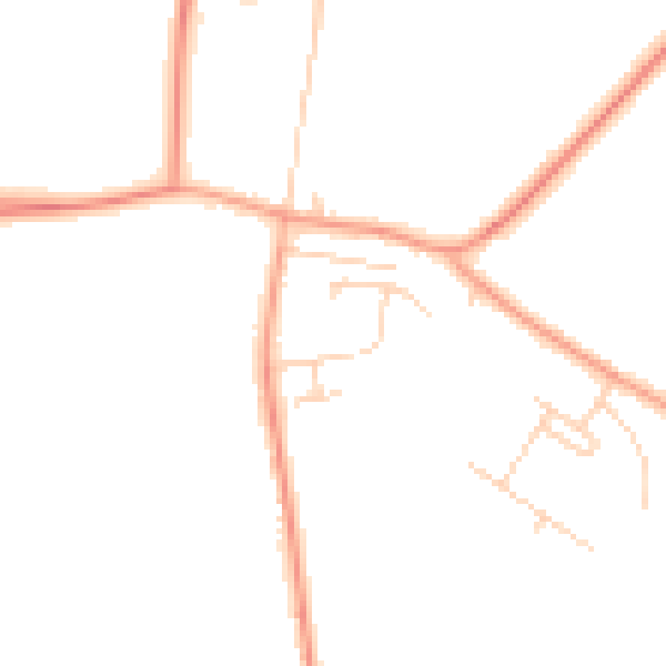 Daytime road noise heatmap for PE14 7ST
