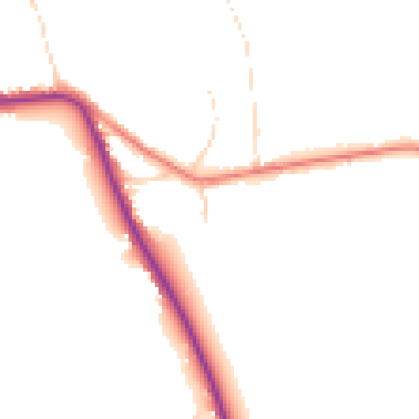 Daytime road noise heatmap for PE14 8AQ