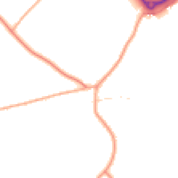 Daytime road noise heatmap for PE14 8AZ