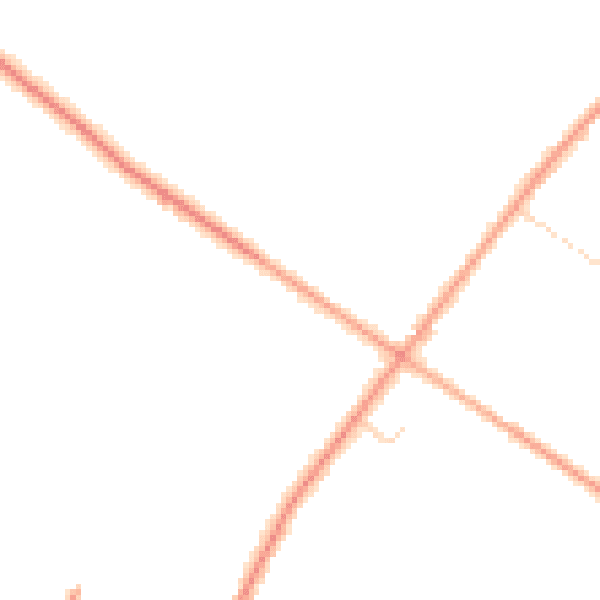 Daytime road noise heatmap for PE14 8DP