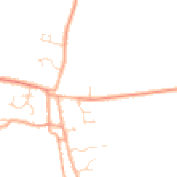 Daytime road noise heatmap for PE14 8DS