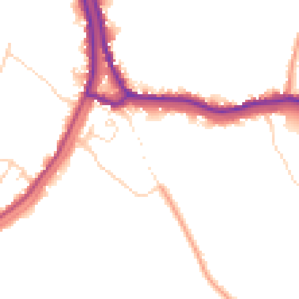 Daytime road noise heatmap for PE14 8RH