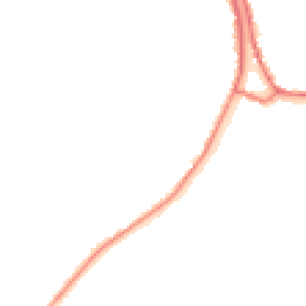 Night-time road noise heatmap for PE14 8RN