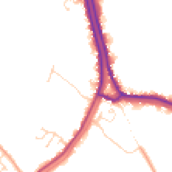 Daytime road noise heatmap for PE14 8SF