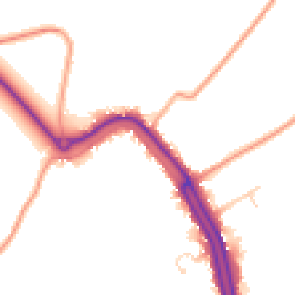 Daytime road noise heatmap for PE14 8TQ