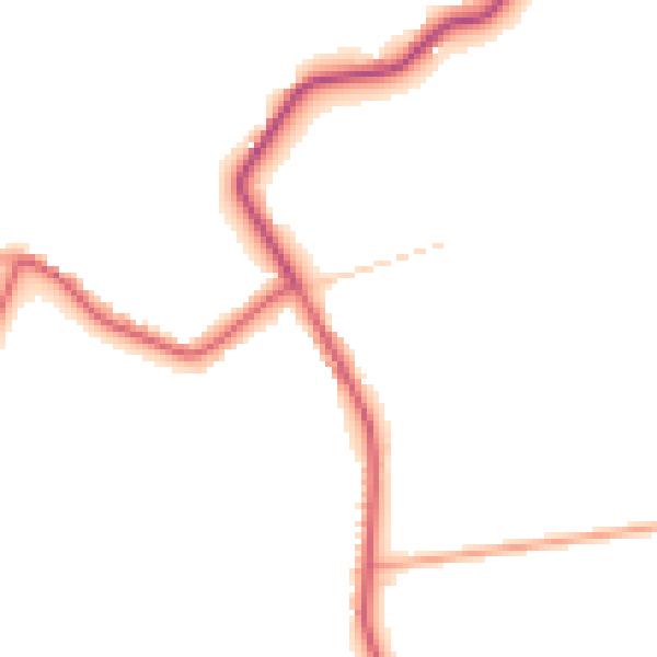 Daytime road noise heatmap for PE14 9LA