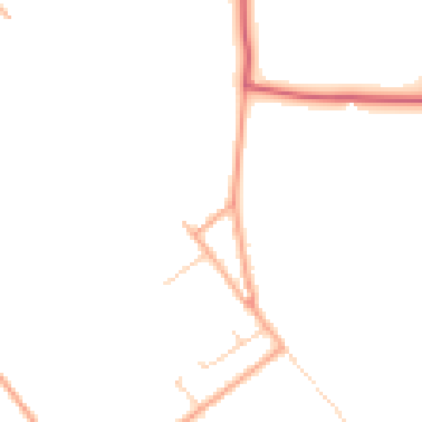Daytime road noise heatmap for PE14 9NY