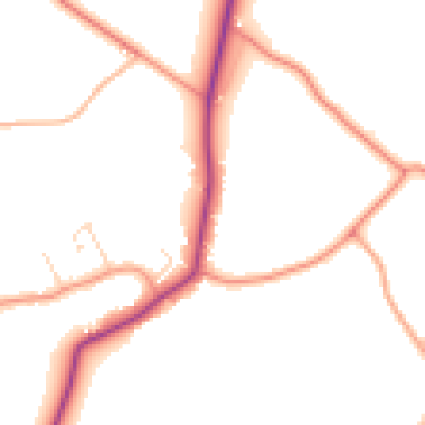 Daytime road noise heatmap for PE22 0AZ