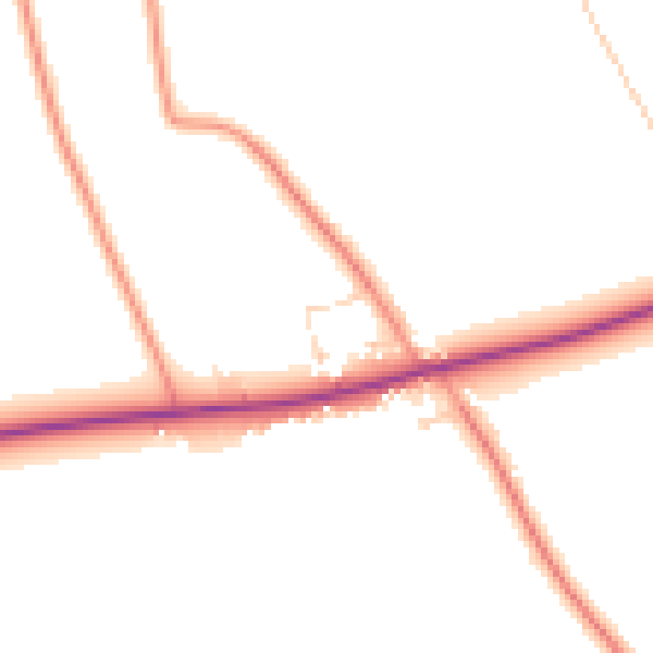 Daytime road noise heatmap for PE22 0PN