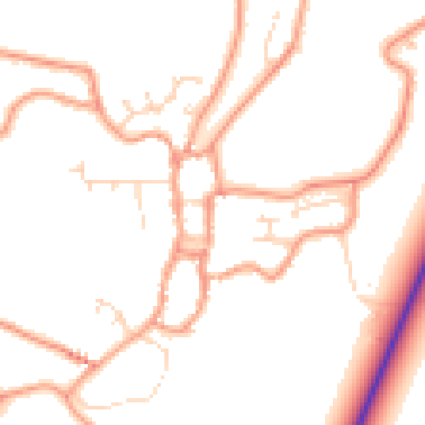 Daytime road noise heatmap for PE24 4DH