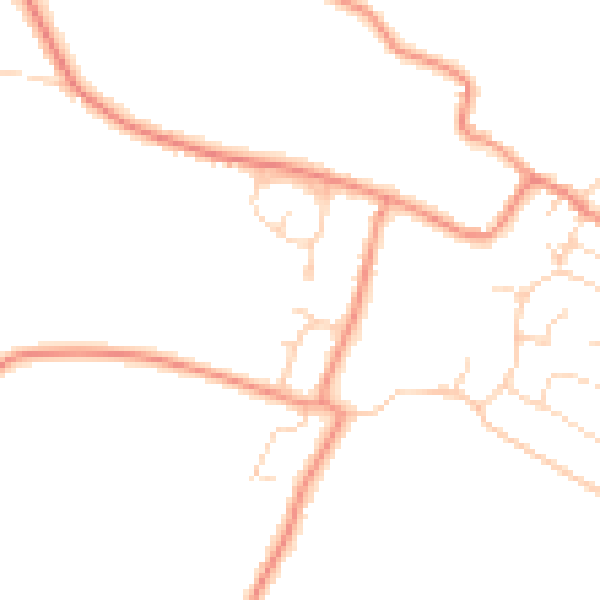 Daytime road noise heatmap for PE24 5BT