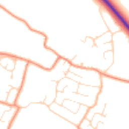 Daytime road noise heatmap for PE24 5LB
