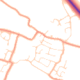 Daytime road noise heatmap for PE24 5LD