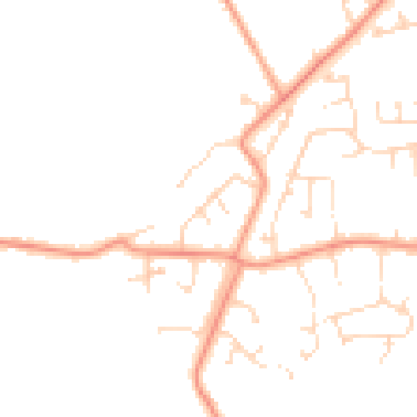 Daytime road noise heatmap for PE24 5RS