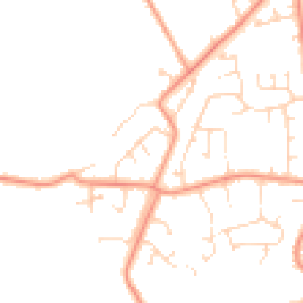 Daytime road noise heatmap for PE24 5RT