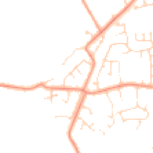 Daytime road noise heatmap for PE24 5RU