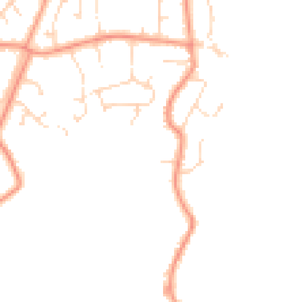 Daytime road noise heatmap for PE24 5UF