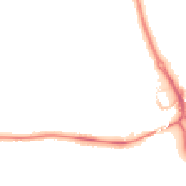 Night-time road noise heatmap for PE3 6DH