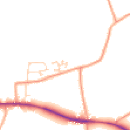Daytime road noise heatmap for PE32 1NY