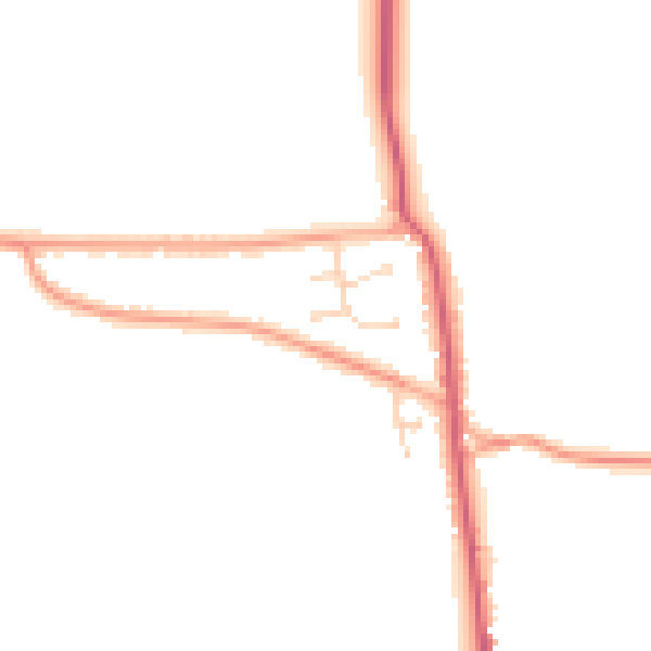 Daytime road noise heatmap for PE32 1XD