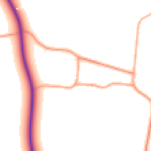 Daytime road noise heatmap for PE33 0DP
