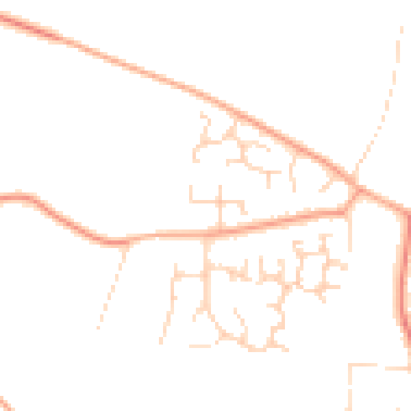 Daytime road noise heatmap for PE33 0JQ