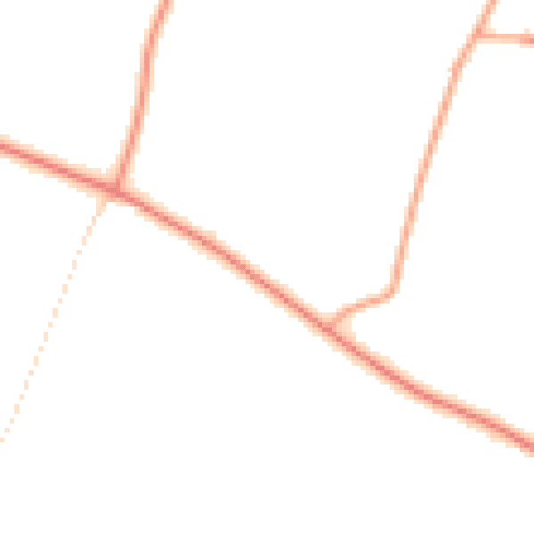 Daytime road noise heatmap for PE34 3BP