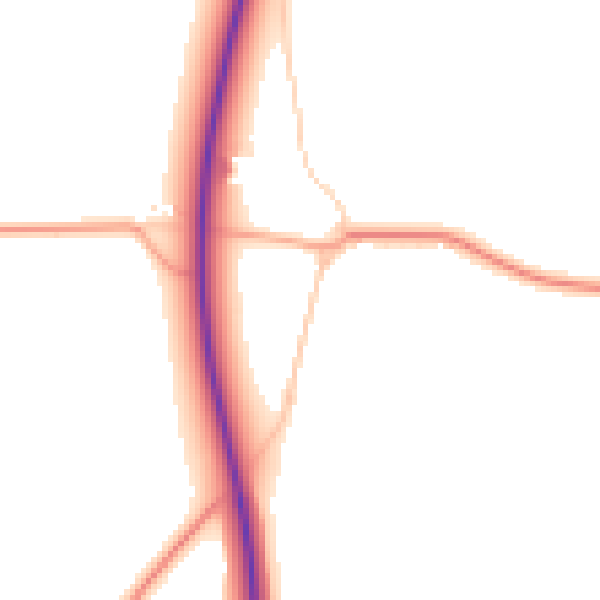 Daytime road noise heatmap for PE34 3HT