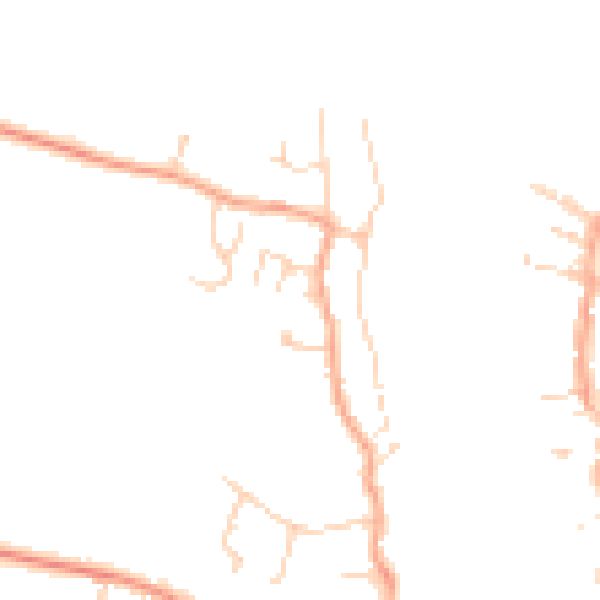 Daytime road noise heatmap for PE34 3JG