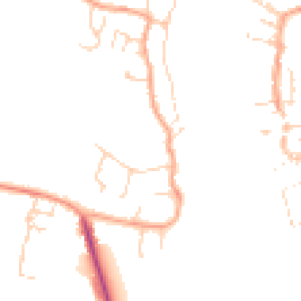 Daytime road noise heatmap for PE34 3JU