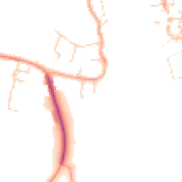 Daytime road noise heatmap for PE34 3LD