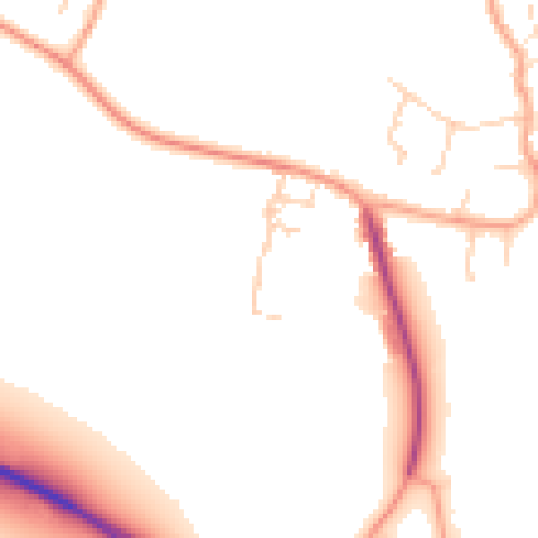 Daytime road noise heatmap for PE34 3LN