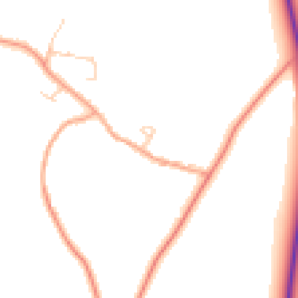 Daytime road noise heatmap for PE34 3QG