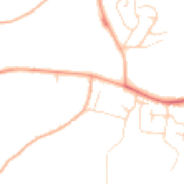 Daytime road noise heatmap for PE34 4AB