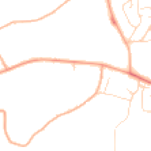 Daytime road noise heatmap for PE34 4AE