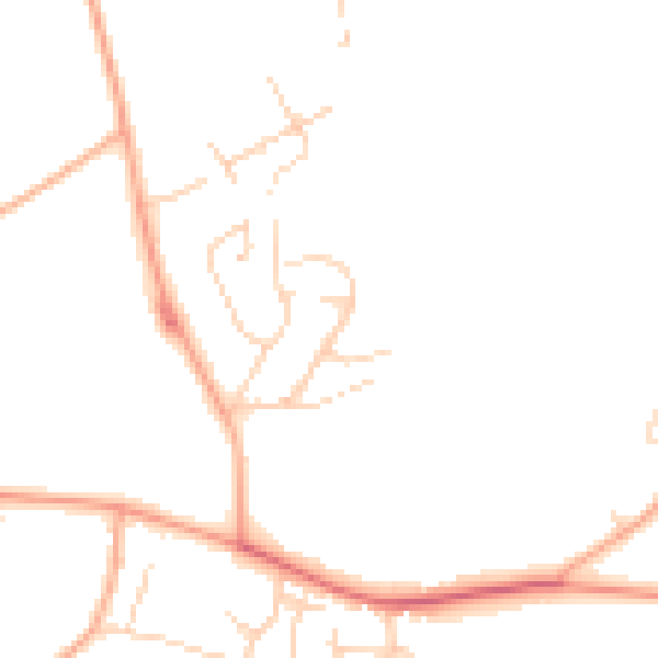 Daytime road noise heatmap for PE34 4BB
