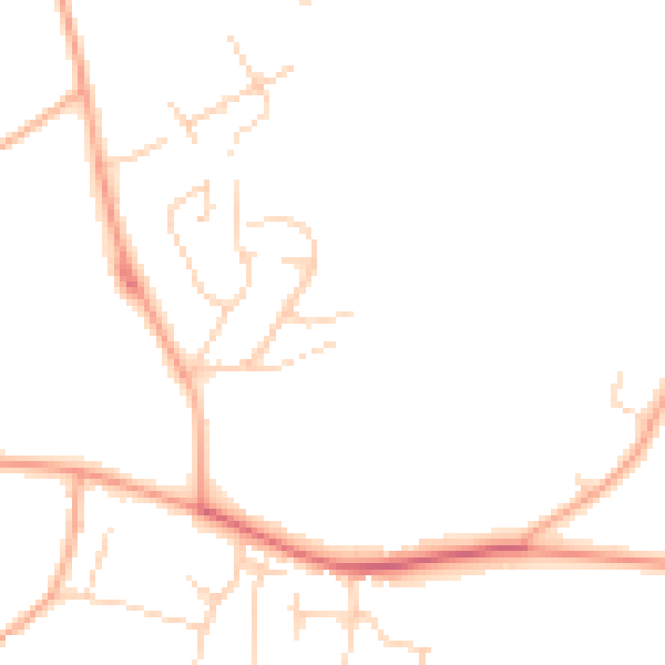Daytime road noise heatmap for PE34 4BD