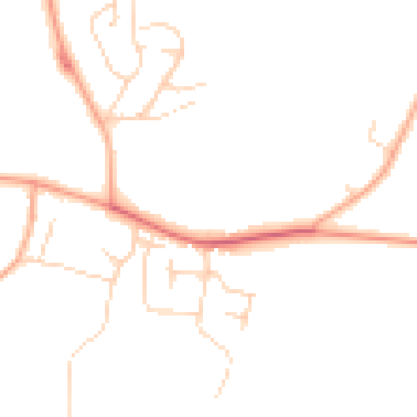 Daytime road noise heatmap for PE34 4BS