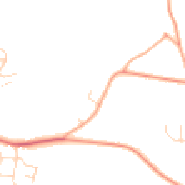 Daytime road noise heatmap for PE34 4BX