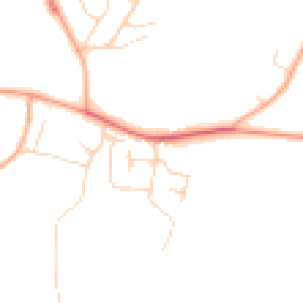 Daytime road noise heatmap for PE34 4EF