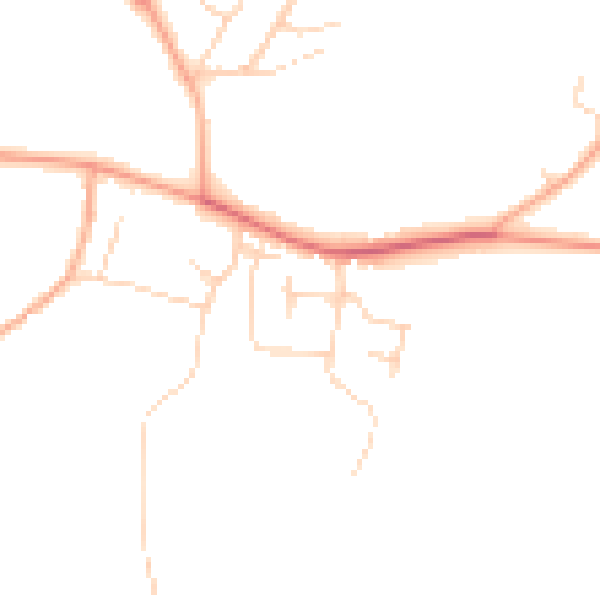 Daytime road noise heatmap for PE34 4EH